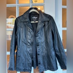 Wilson’s Maxima Vintage Mid-Length Black Leather Jacket
